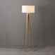 Quattro 61 inch 9 watt Natural Ash Wood and Weathered Brass Floor Lamp Portable Light